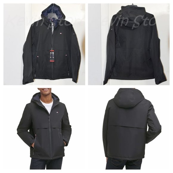 Black Tommy Hilfiger Men’s Performance Hooded‎ Jacket - Picture 1 of 10